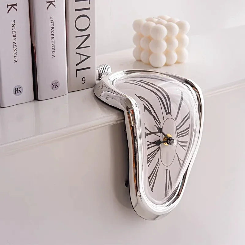 Surreal Melting Table Clock, Salvador Dali Style