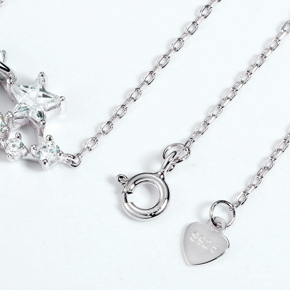 Zirconium Planet White Star Necklace