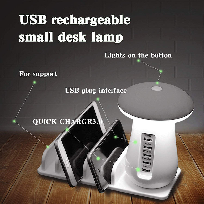 Mushroom LED Lamp Multi-USB Charger 🍄💡
