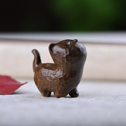 Curious Cat Carving, Guaiac wood/ Rosewood 😻