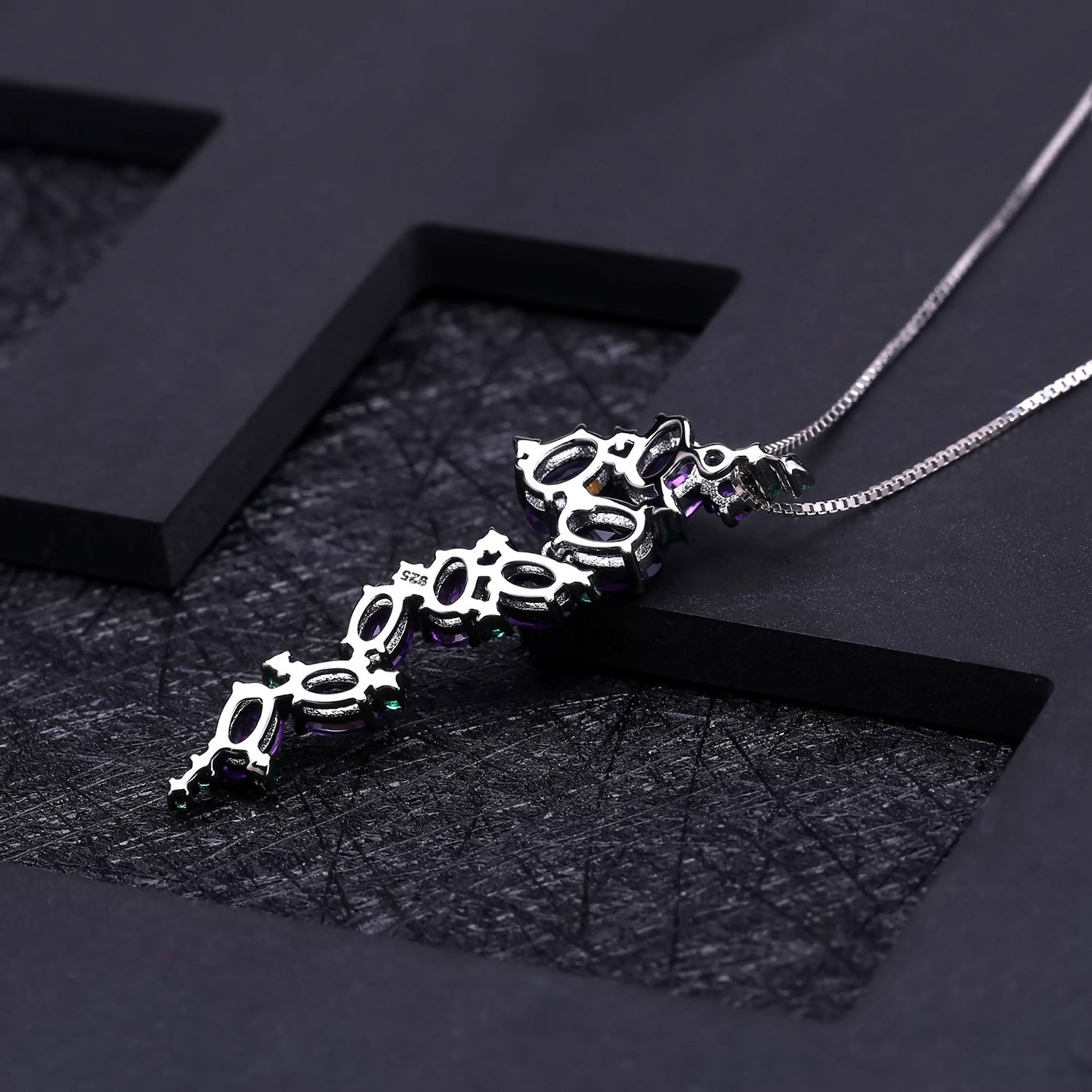 Handmade Silver Inlaid Jewelry with Exaggerated Amethyst