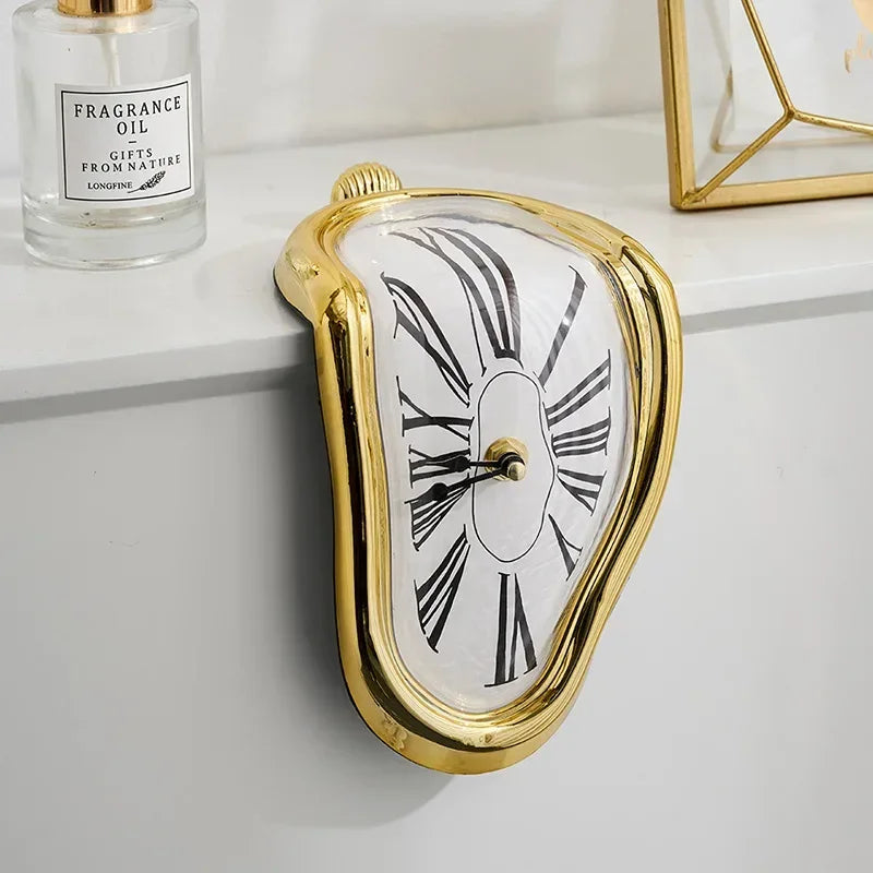 Surreal Melting Table Clock, Salvador Dali Style