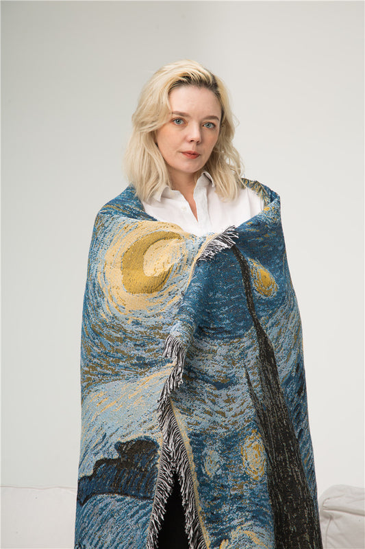 "Starry Night" Artistic Tapestry by Vincent van Gogh ✨🌙