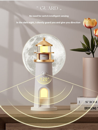 Human Body Induction Moonlight Lighthouse Table Lamp 🌕