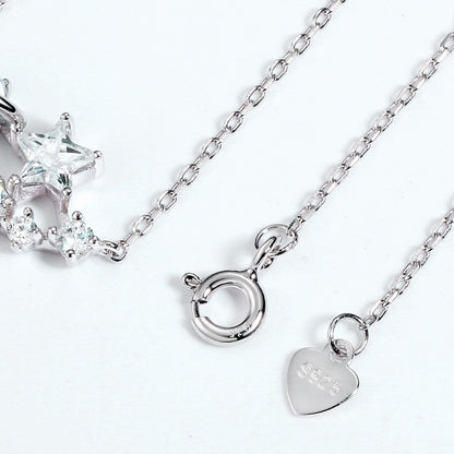 Zirconium Planet White Star Necklace