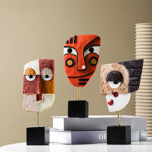 Abstract Face Art Sculptures