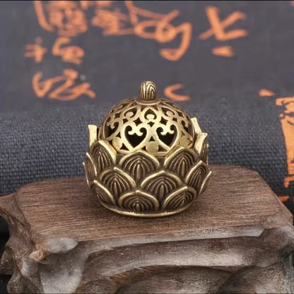 Stainless Steel Hollow Lotus Incense Burner