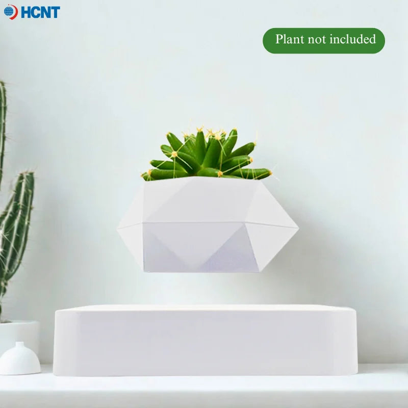 White Magnetic Levitation / Rotation Pot
