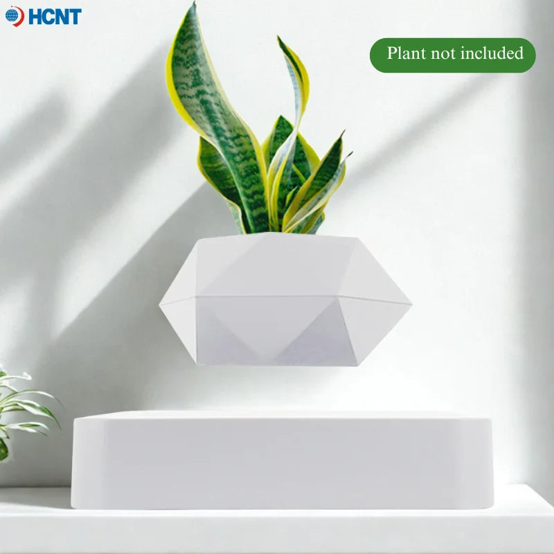 White Magnetic Levitation / Rotation Pot