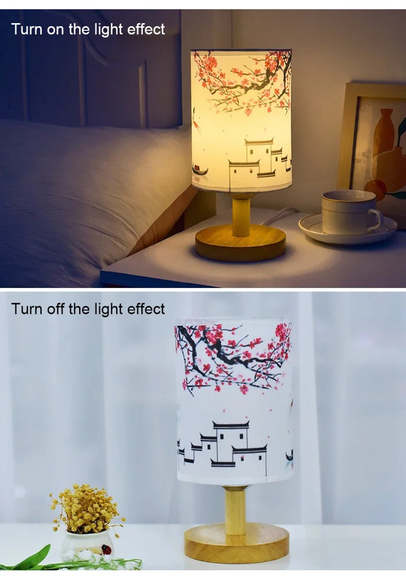 Plum Blossoms Textile Lampshades