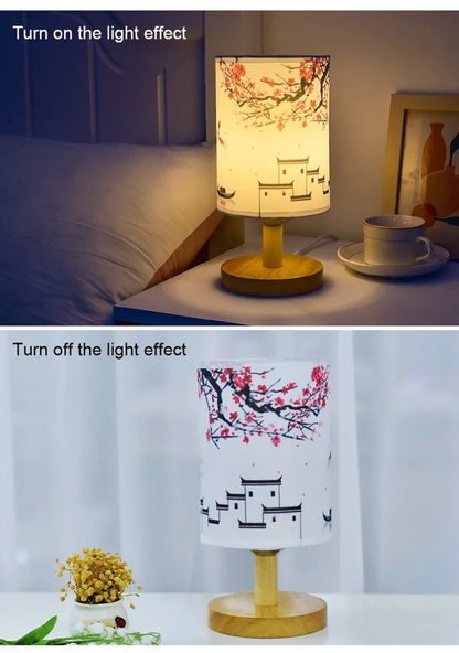 Plum Blossoms Textile Lampshades