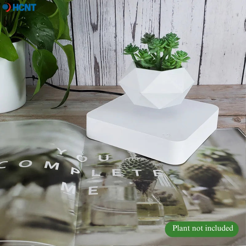 White Magnetic Levitation / Rotation Pot