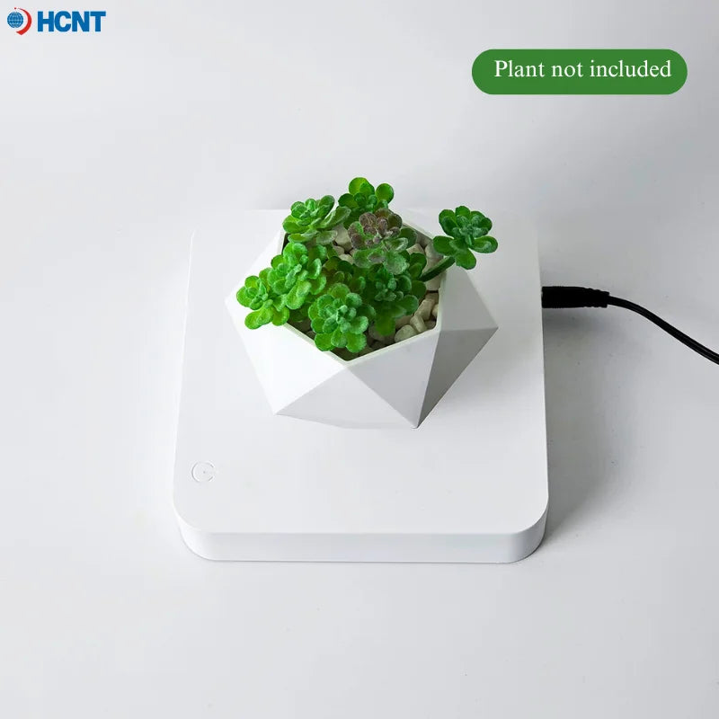White Magnetic Levitation / Rotation Pot