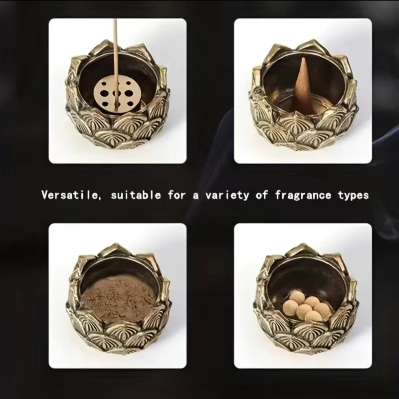 Stainless Steel Hollow Lotus Incense Burner