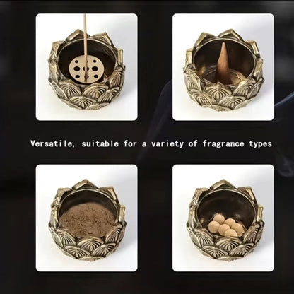 Stainless Steel Hollow Lotus Incense Burner