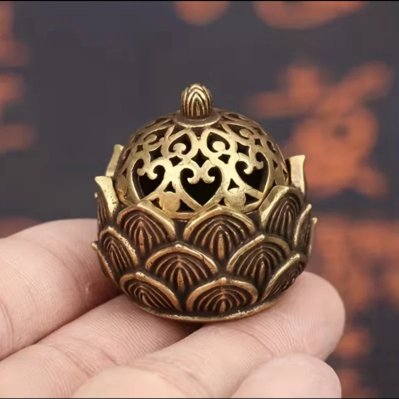 Stainless Steel Hollow Lotus Incense Burner