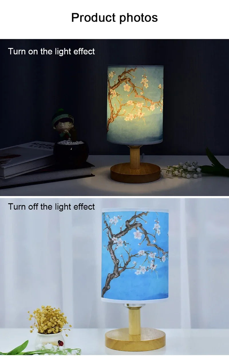 Plum Blossoms Textile Lampshades