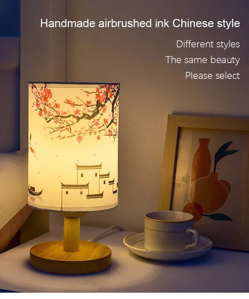 Plum Blossoms Textile Lampshades