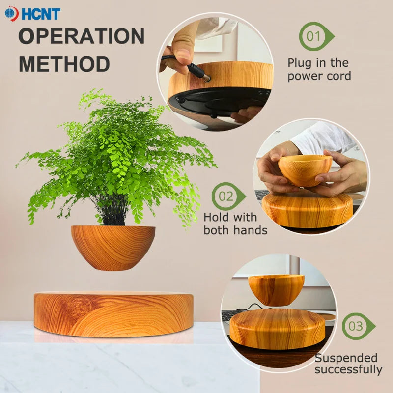 Red Magnetic Levitation / Rotation Pot