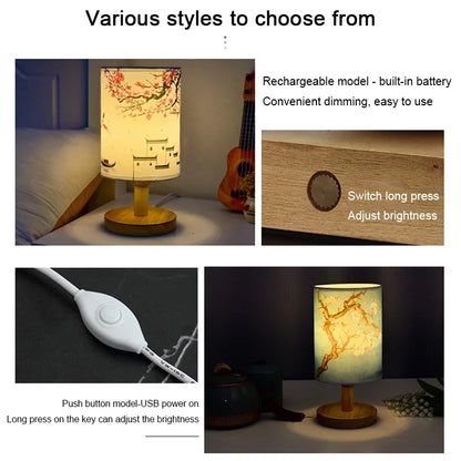 Plum Blossoms Textile Lampshades
