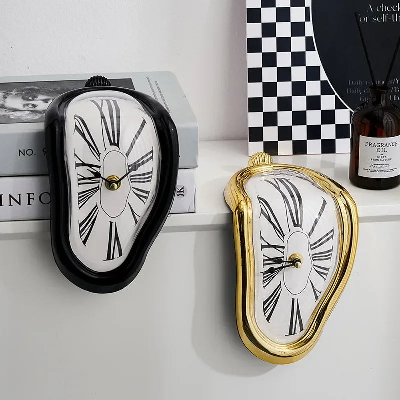 Surreal Melting Table Clock, Salvador Dali Style