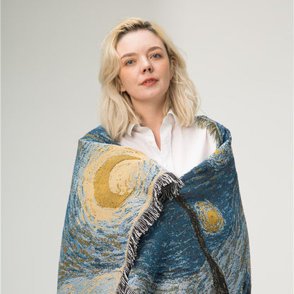 "Starry Night" Artistic Tapestry by Vincent van Gogh ✨🌙