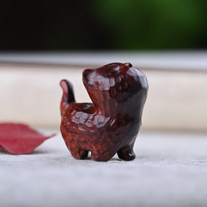 Curious Cat Carving, Guaiac wood/ Rosewood 😻