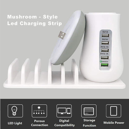 Mushroom LED Lamp Multi-USB Charger 🍄💡