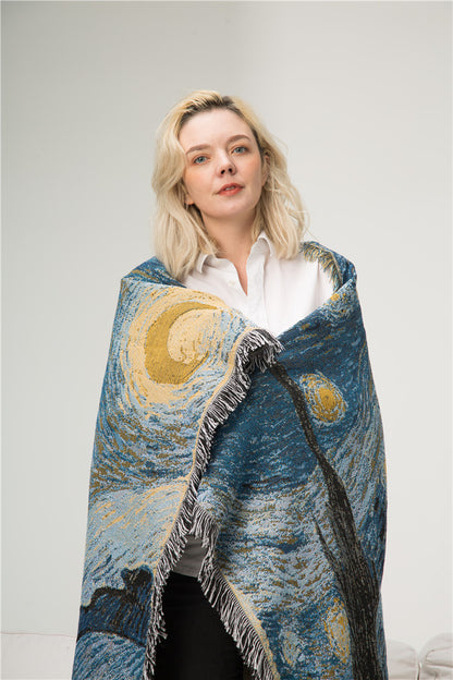 "Starry Night" Artistic Tapestry by Vincent van Gogh ✨🌙