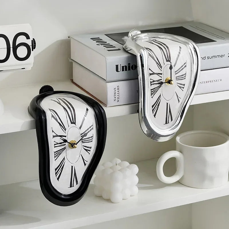 Surreal Melting Table Clock, Salvador Dali Style